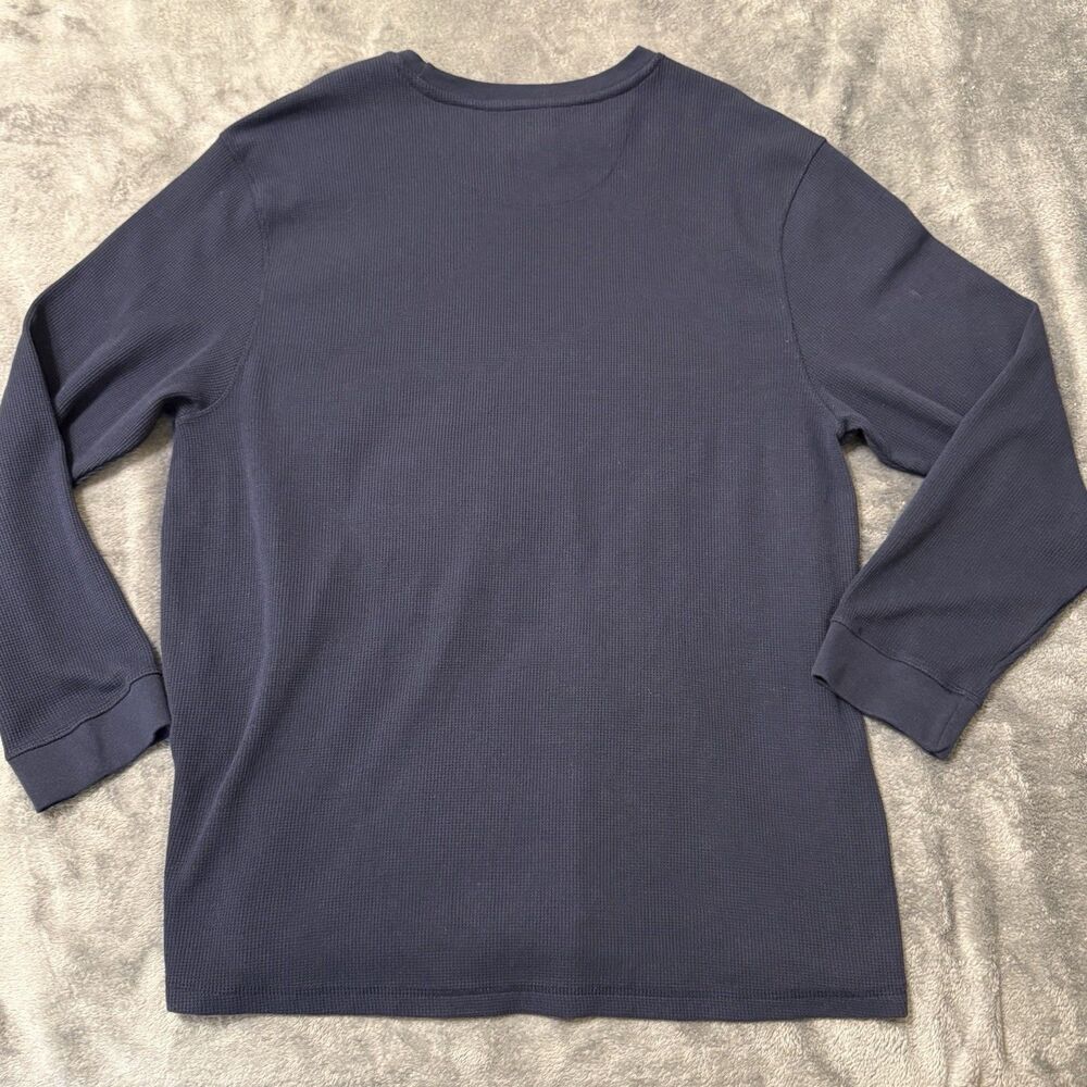 Akademiks Long‎ Sleeve Waffle Shirt Navy Blue Size 3XL - Picture 2 of 6